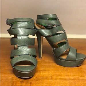Michael Antonio Studio dark green platform sandals